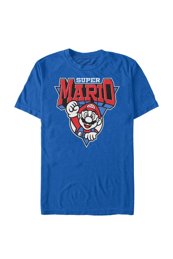 Men's Nintendo Team Super Mario Emblem Graphic Tee Royal Blue Medium