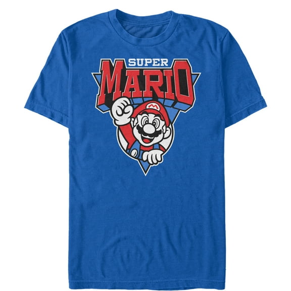 Men's Nintendo Team Super Mario Emblem Graphic Tee Royal Blue Small