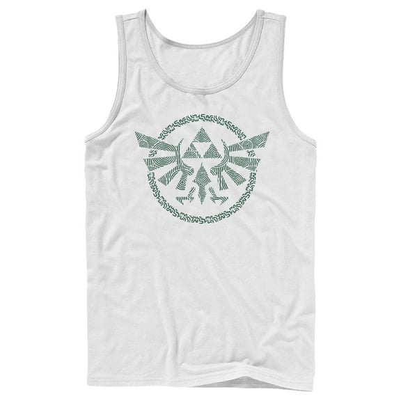 Men's Nintendo The Legend of Zelda: Tears of the Kingdom Green Hyrule Crest  Tank Top White Large