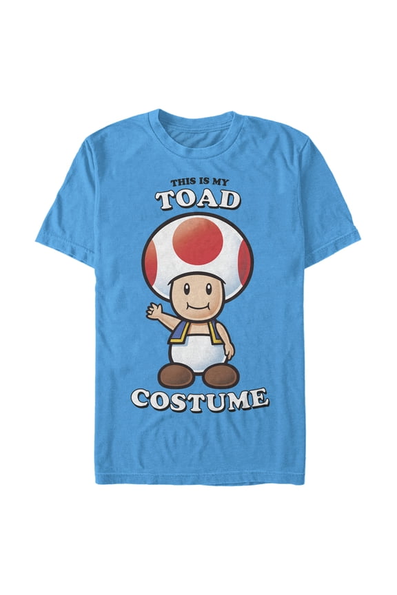 Men's Nintendo This Is My Toad Costume Graphic Tee Turquoise Medium