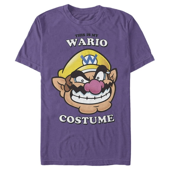 Men's Nintendo This Is My Wario Costume Graphic Tee Purple Small