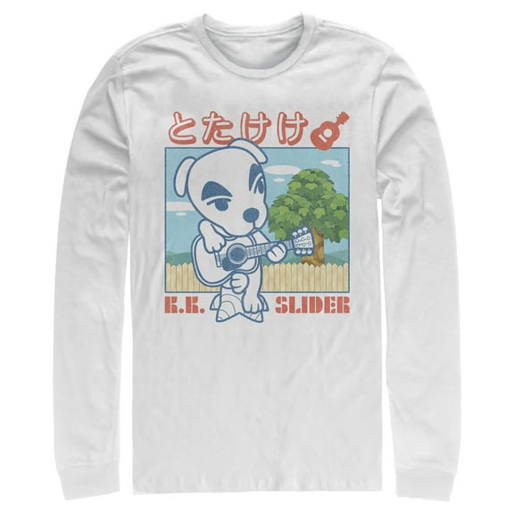 Men's Nintendo Totakeke K.K. Slider Guitar Long Sleeve Shirt White Medium