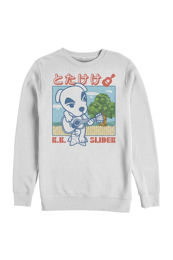 Men's Nintendo Totakeke K.K. Slider Guitar Sweatshirt White Medium