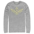 thumbnail image 1 of Men's Nintendo Triforce  Long Sleeve Shirt Athletic Heather Small, 1 of 3