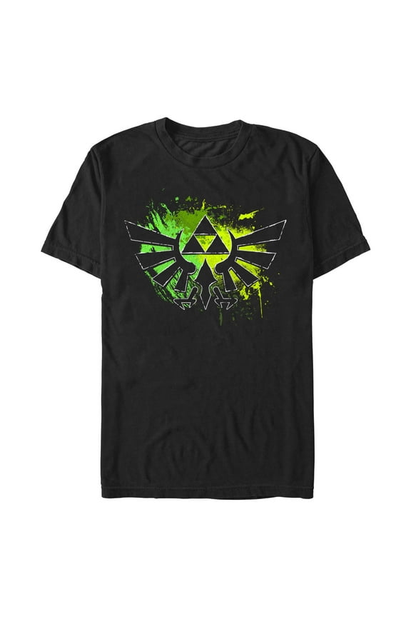 Men's Nintendo Triforce Splatter Logo  Graphic T-Shirt