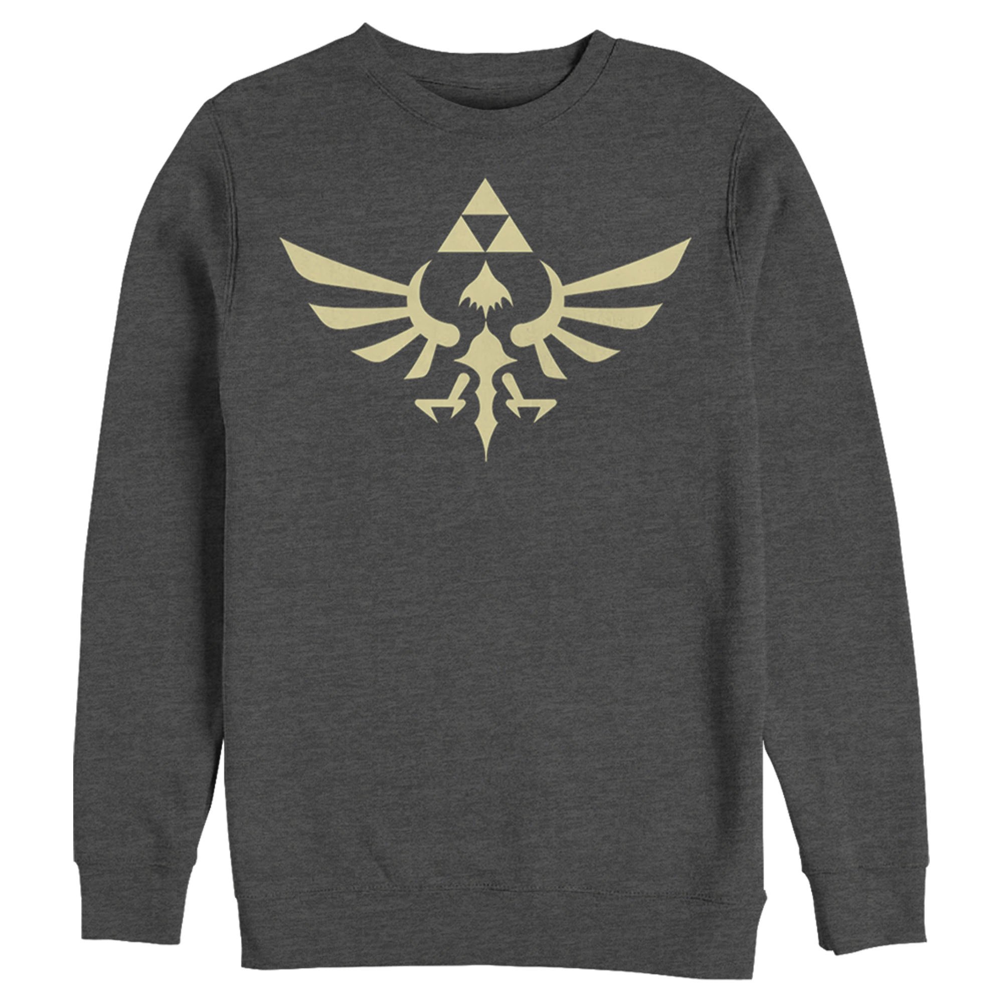 Men's Nintendo Triforce Sweatshirt Charcoal Heather Large