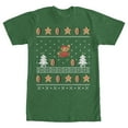 thumbnail image 1 of Men's Nintendo Ugly Christmas Mario Coin Graphic Tee Kelly Heather X Large, 1 of 3