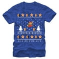 thumbnail image 1 of Men's Nintendo Ugly Christmas Mario Coin Graphic Tee Royal Blue Heather 3X Large, 1 of 4