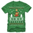 thumbnail image 1 of Men's Nintendo Ugly Christmas Mario Jump Star Graphic Tee Kelly Green X Large, 1 of 4