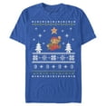 thumbnail image 1 of Men's Nintendo Ugly Christmas Mario Jump Star Graphic Tee Royal Blue Medium, 1 of 4