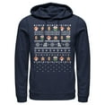 thumbnail image 1 of Men's Nintendo Ugly Christmas Mario Points  Pull Over Hoodie Navy Blue Small, 1 of 3