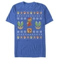 thumbnail image 1 of Men's Nintendo Ugly Christmas Mario Question  Graphic Tee Royal Blue Heather Large, 1 of 4