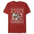 thumbnail image 1 of Men's Nintendo Ugly Christmas Mario Wreath Graphic Tee Red Small, 1 of 5