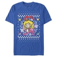 thumbnail image 1 of Men's Nintendo Ugly Christmas Peach Wreath  Graphic Tee Royal Blue 2X Large, 1 of 4