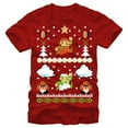 thumbnail image 1 of Men's Nintendo Ugly Christmas Super Mario Graphic Tee Red 2X Large, 1 of 4