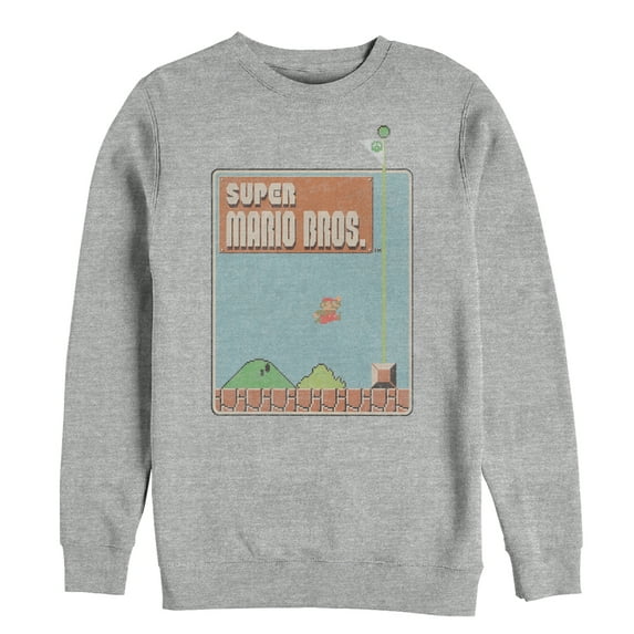 Men's Nintendo Vintage Mario Fly Screen Sweatshirt Athletic Heather 3X Large