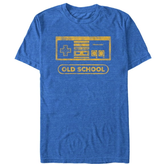 Men's Nintendo Vintage NES Controller Old School  Graphic Tee Royal Blue Heather 2X Large
