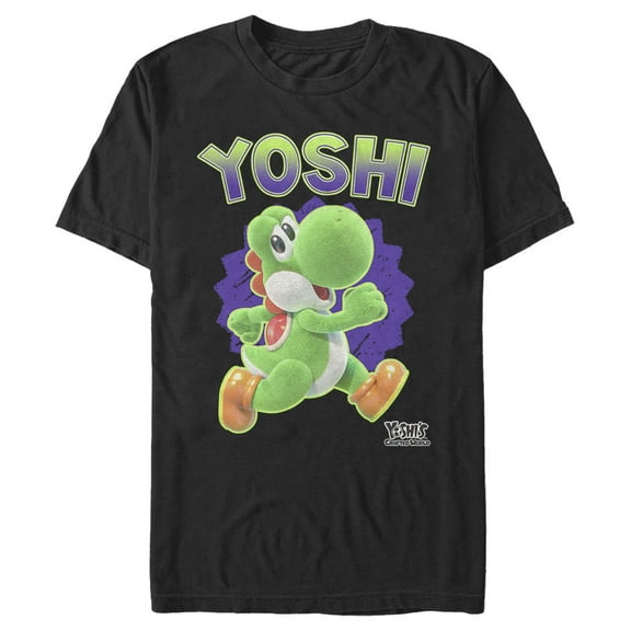 Men's Nintendo Yoshi '90s Vibe  Graphic Tee Black X Large