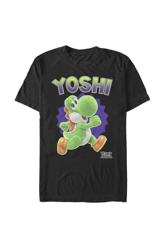 Men's Nintendo Yoshi '90s Vibe  Graphic Tee Black X Large