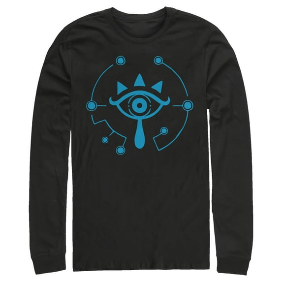 Men's Nintendo Zelda Breath of the Wild Eye Long Sleeve Shirt Black Large