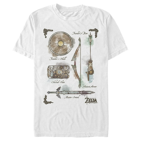 Men's Nintendo Zelda Quest Gear Array Graphic Tee White 3X Large