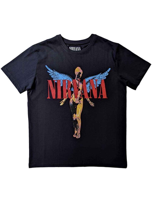 Men's Nirvana Angelic Slim Fit T-shirt Large Black
