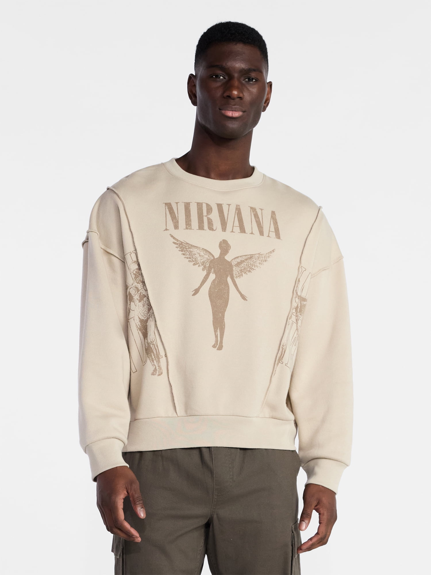 Nirvana Men's In Utero Crewneck Sweatshirt with Long Sleeves, Sizes XS-3XL
