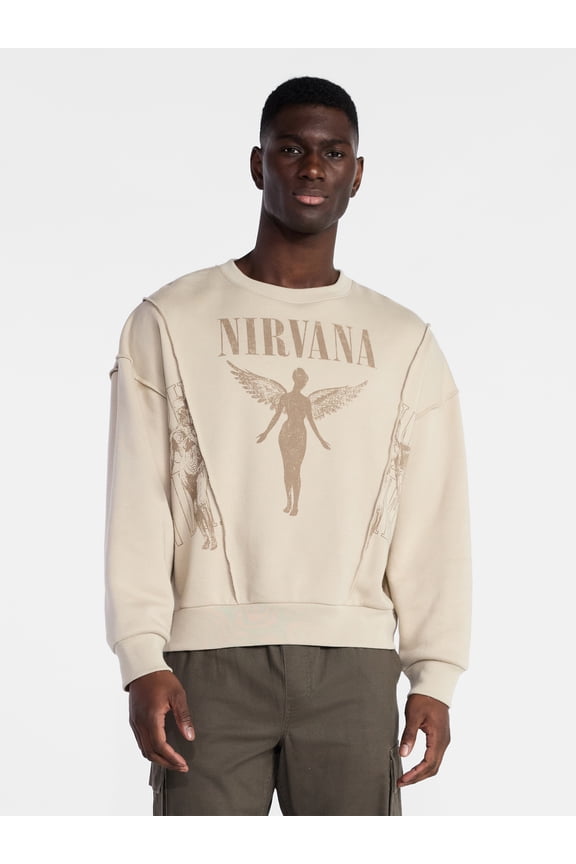 Men's In Utero Crewneck Sweatshirt with Long Sleeves, Sizes XS-3XL