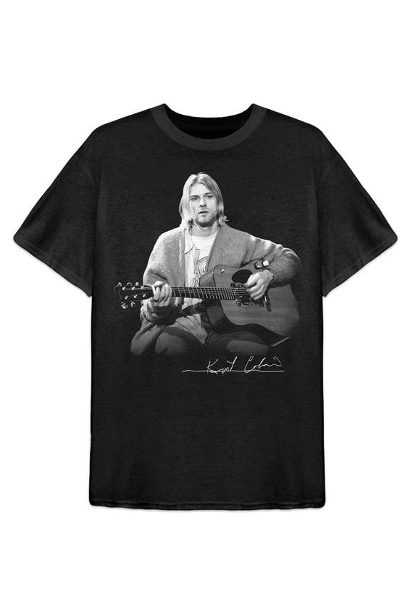Men's Nirvana Guitar Live Photo T-shirt Medium Black