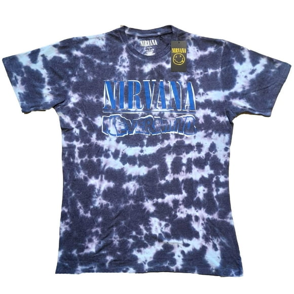 Men's Nirvana Nevermind Wavy Logo (Dip-Dye) Tie Dye T-shirt XX-Large Purple