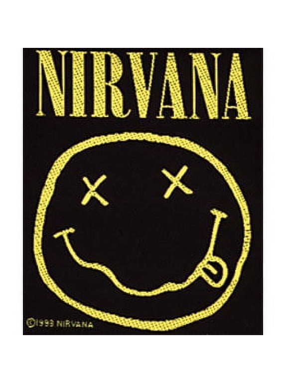 Men's Nirvana Smiley Woven Patch Black