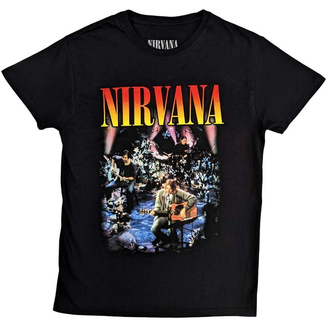 Men's Nirvana Unplugged Photo Slim Fit T-shirt Large Black - Walmart.com