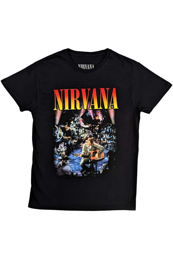 Men's Nirvana Unplugged Photo Slim Fit T-shirt XX-Large Black