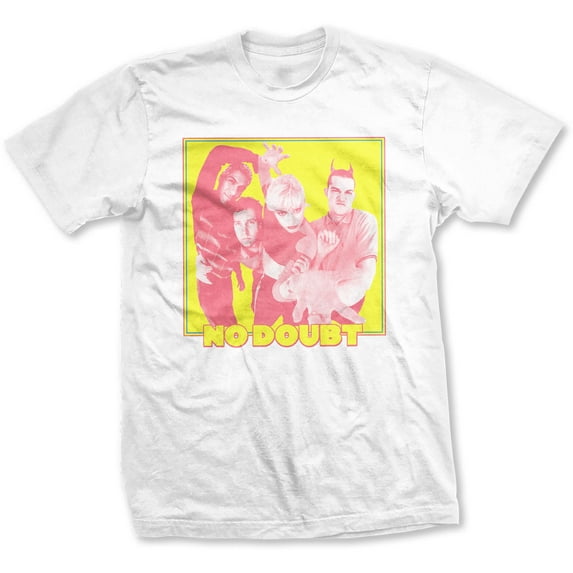 Men's No Doubt Yellow Photo Slim Fit T-shirt Medium White
