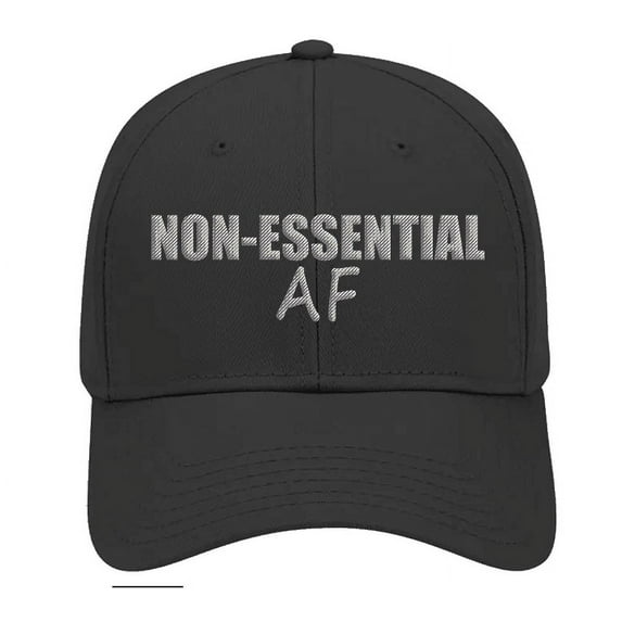 Men's Non-Essential AF Embroidered Performance Baseball Cap, Black