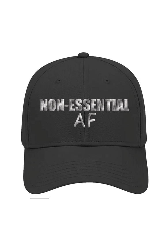 Men's Non-Essential AF Embroidered Performance Baseball Cap, Black