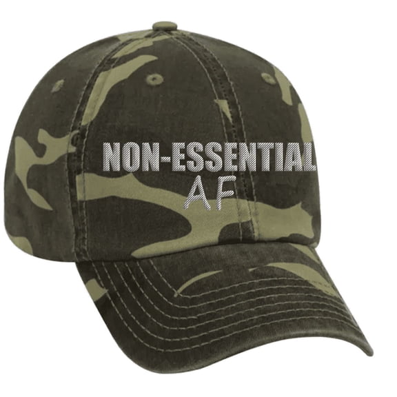 Men's Non-Essential AF Embroidered Performance Baseball Cap, Camo
