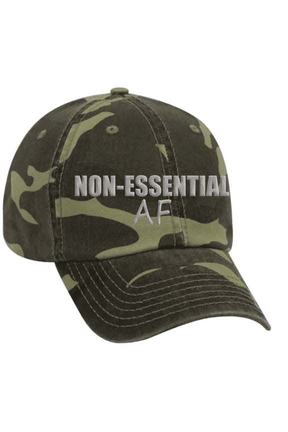 Men's Non-Essential AF Embroidered Performance Baseball Cap, Camo