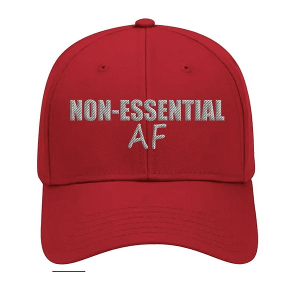 Men's Non-Essential AF Embroidered Performance Baseball Cap, Red