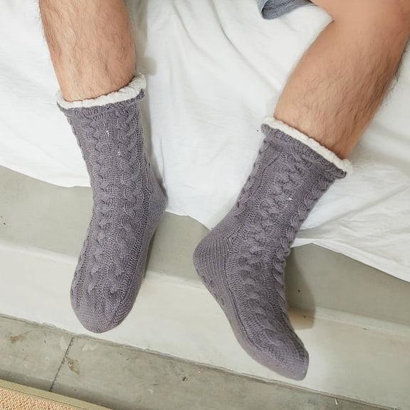 Men's Non-Skid Slipper Socks, Plush Fuzzy Design for Ultimate Relaxation at Home