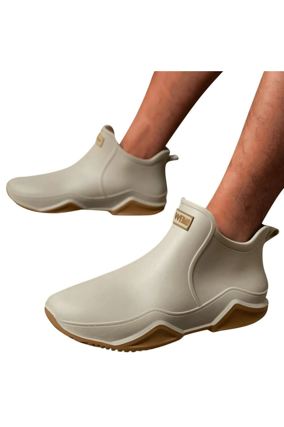 Men's Non Slip Rubber Raun Boots Lightweight Waterproof Fishing Shoes Comfortable Slip On Garden Mud Booties