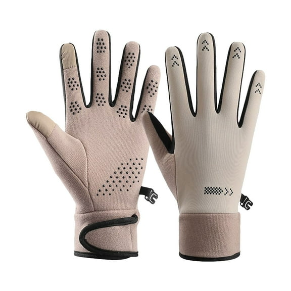 Men's Non-Slip Windproof Touchscreen Gloves, Anti-Skid Outdoor Sports Gloves, Cycling Riding Gloves for Cold Weather, All-Season Work Gloves with Grip Palms Beige