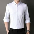 thumbnail image 1 of Men's Non-iron Dress Shirts Seamless Shirt Concealed Placket Solid Color, 1 of 14