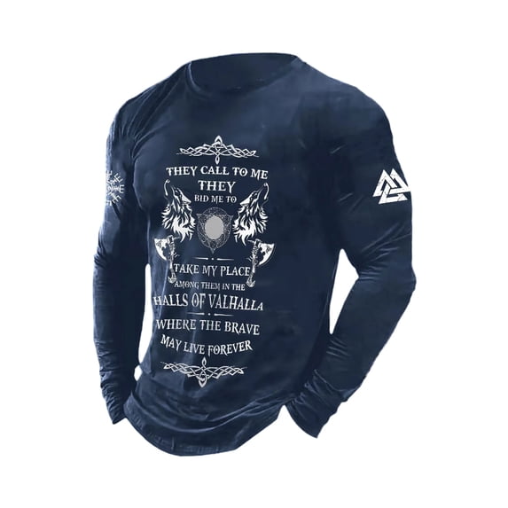 Men's Norse Mythology 3D Print Viking Graphic T-Shirt, Casual Crewneck Short Sleeve Tee