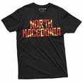 thumbnail image 1 of Men's North Macedonia T-shirt Macedonia Country coat of arms flag tee shirt (5X-Large Black), 1 of 7