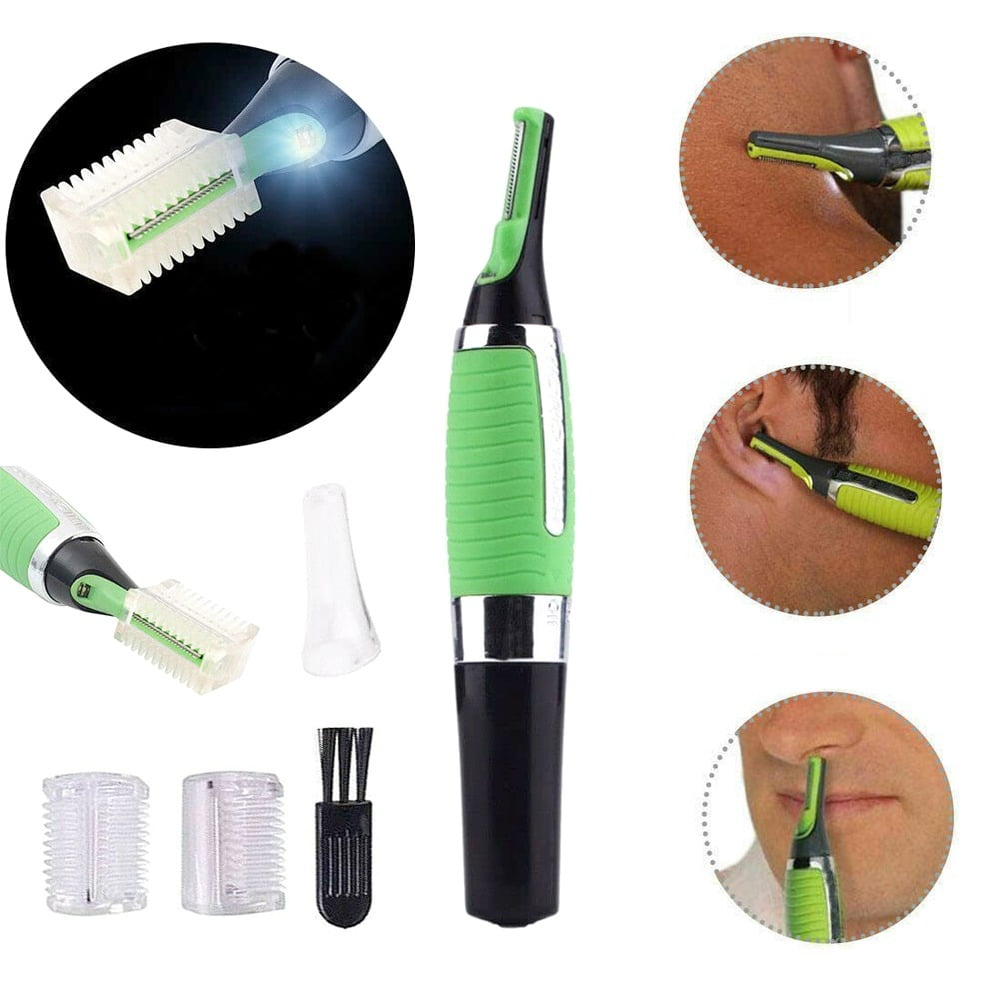 Mens Nose Ear Face Neck Eyebrow Hair Mustache Beard Trimmer Shaver Clipper Tool Painless