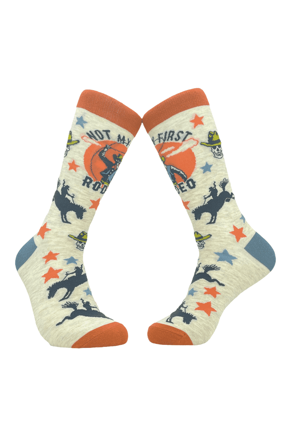 Men's Not My First Rodeo Socks Funny Cowboy Western Sarcastic Novelty Footwear