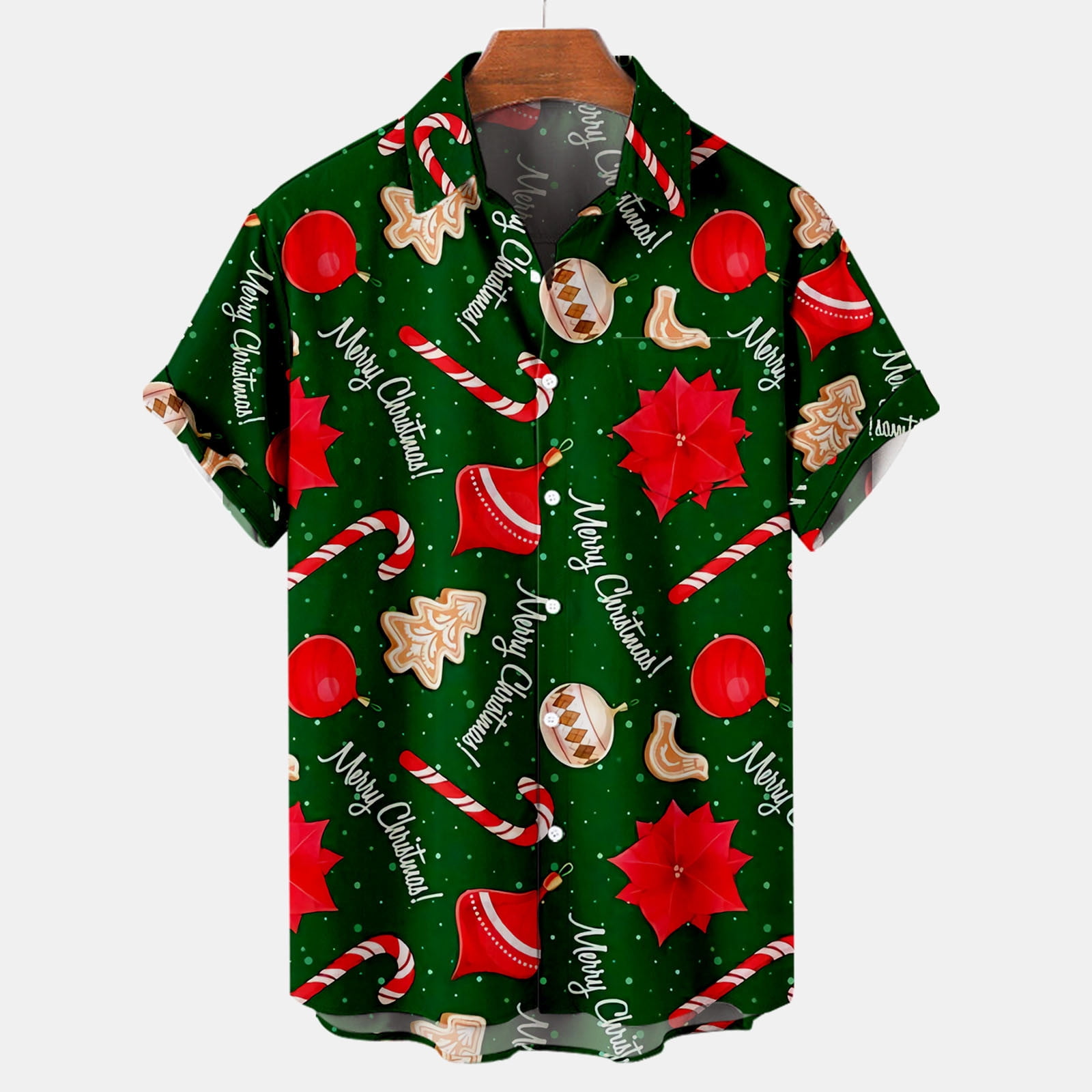 Men's Novelty ButtonDown Shirts Christmas,Merry Christmas Shirt for