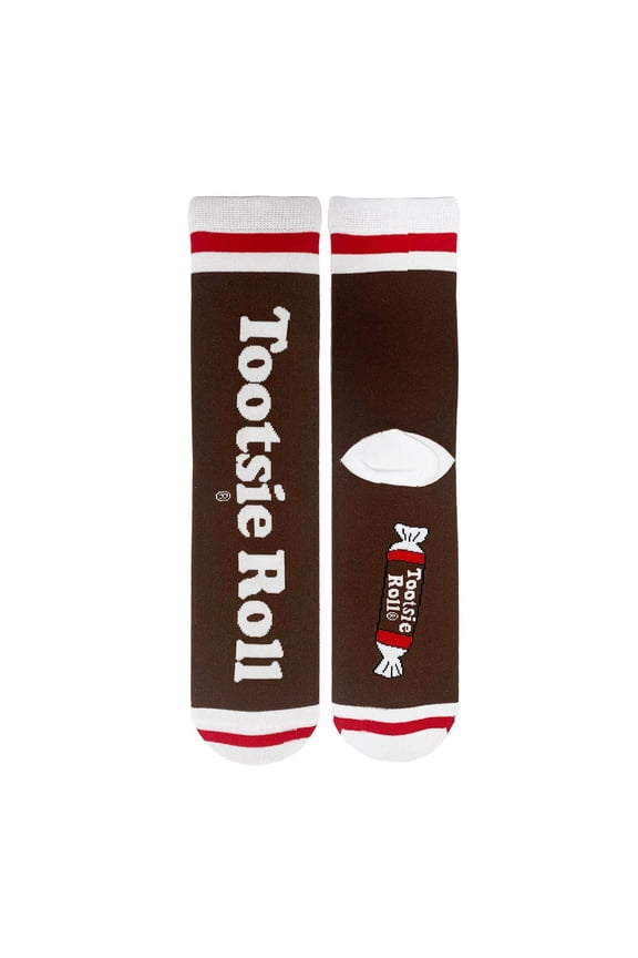 Mens Novelty Crew Socks, Crazy Funny Cotton Dress Socks Gift for Candy Lover - Tootsie Roll