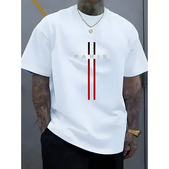 Men's Novelty Graphic Tees Shirt Boys Cotton Oversized T-Shirt Short Sleeve Vintage Y2k Streetwear Casual Tee Top White E L